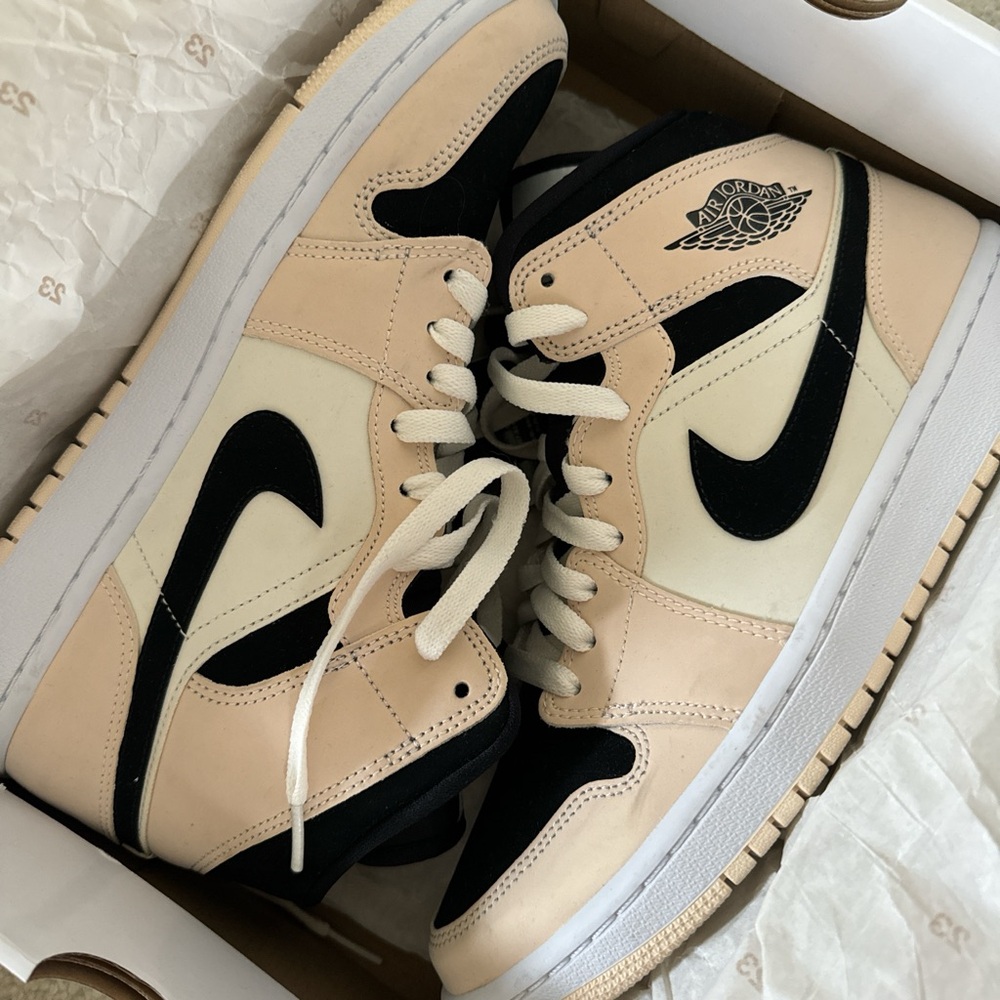 nike air jordan mid barely orange high top sneakers
